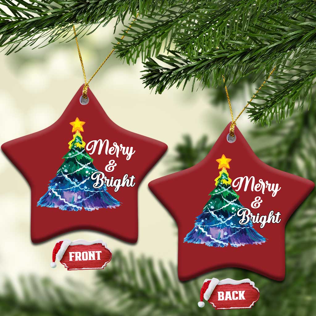 Colorful Christmas Tree Merry And Bright Christmas Ornament TS09