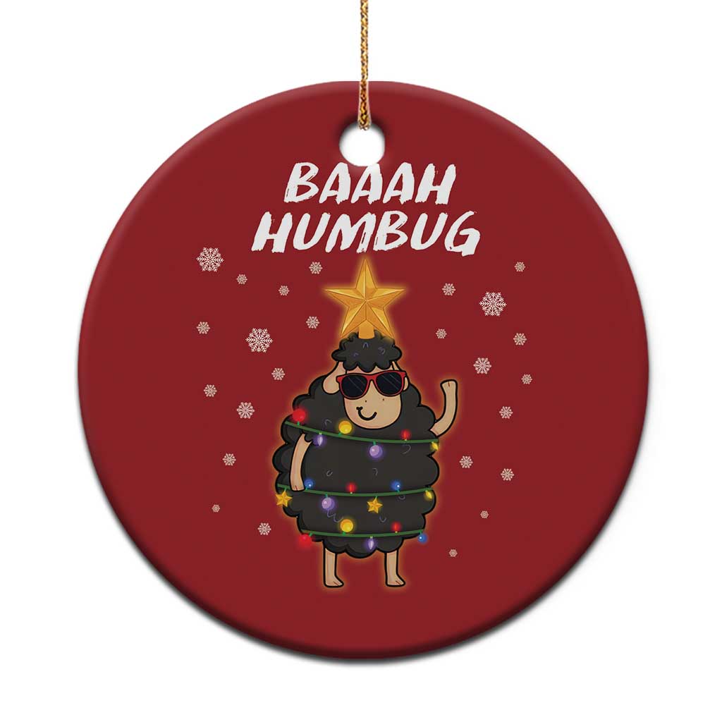 Funny Xmas Christmas Ornament Baaah Humbug Black Sheep Christmas Tree TS09