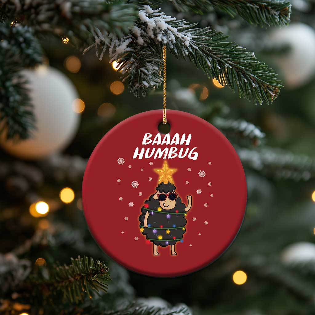 Funny Xmas Christmas Ornament Baaah Humbug Black Sheep Christmas Tree TS09