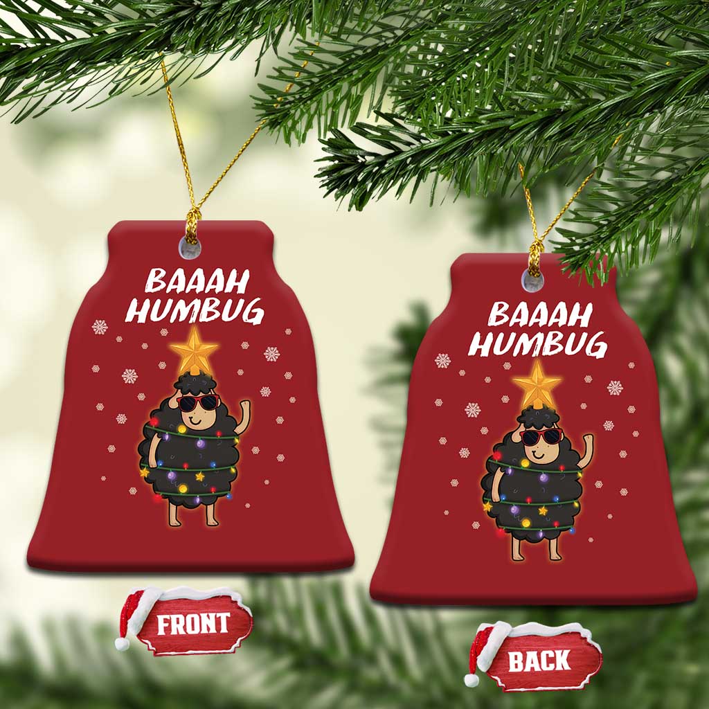 Funny Xmas Christmas Ornament Baaah Humbug Black Sheep Christmas Tree TS09
