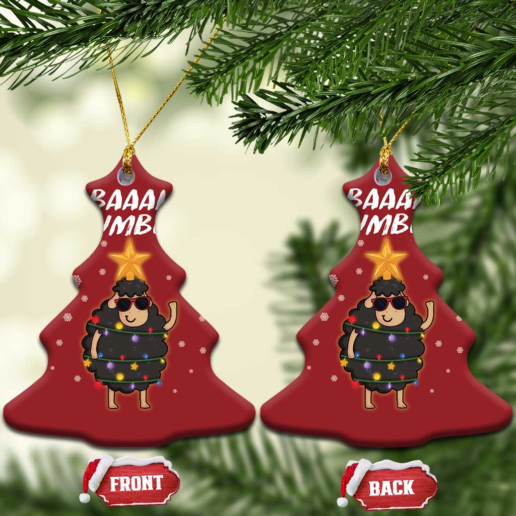 Funny Xmas Christmas Ornament Baaah Humbug Black Sheep Christmas Tree TS09