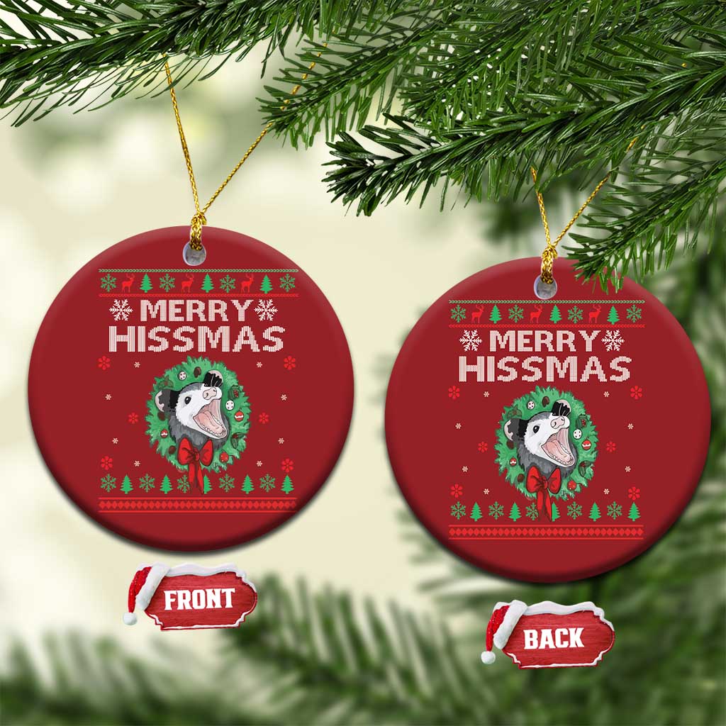 Xmas Opossum Merry Hissmas Christmas Ornament TS09