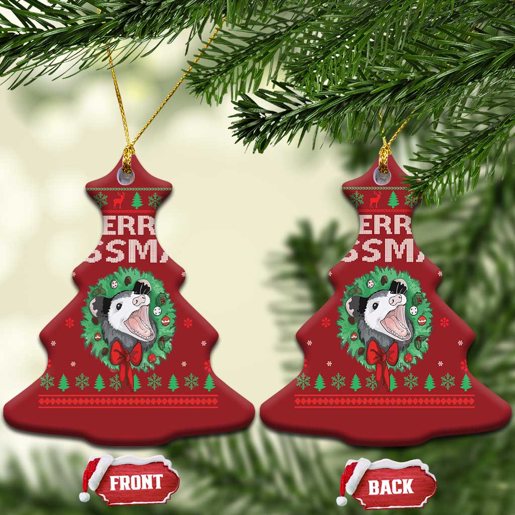 Xmas Opossum Merry Hissmas Christmas Ornament TS09