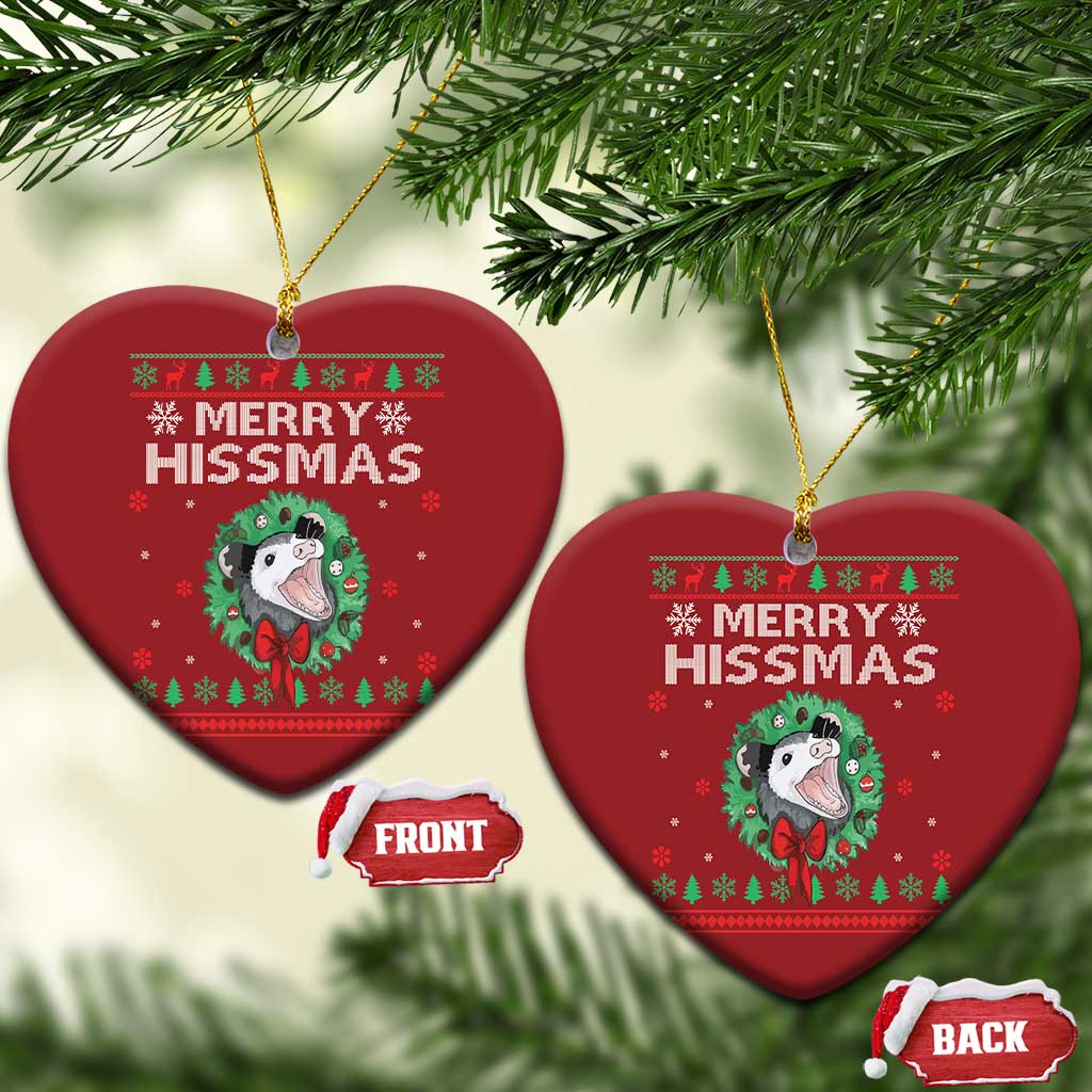 Xmas Opossum Merry Hissmas Christmas Ornament TS09