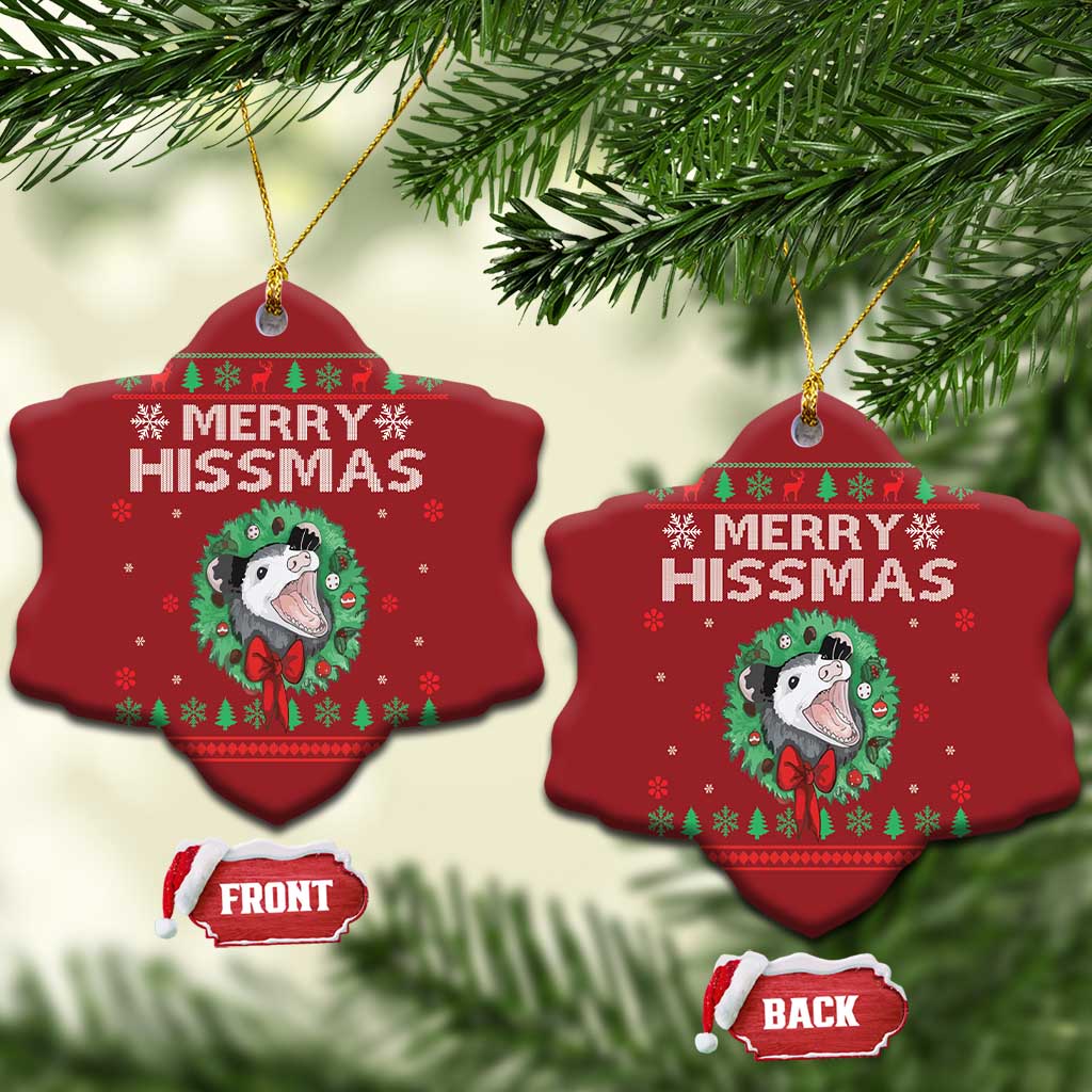 Xmas Opossum Merry Hissmas Christmas Ornament TS09