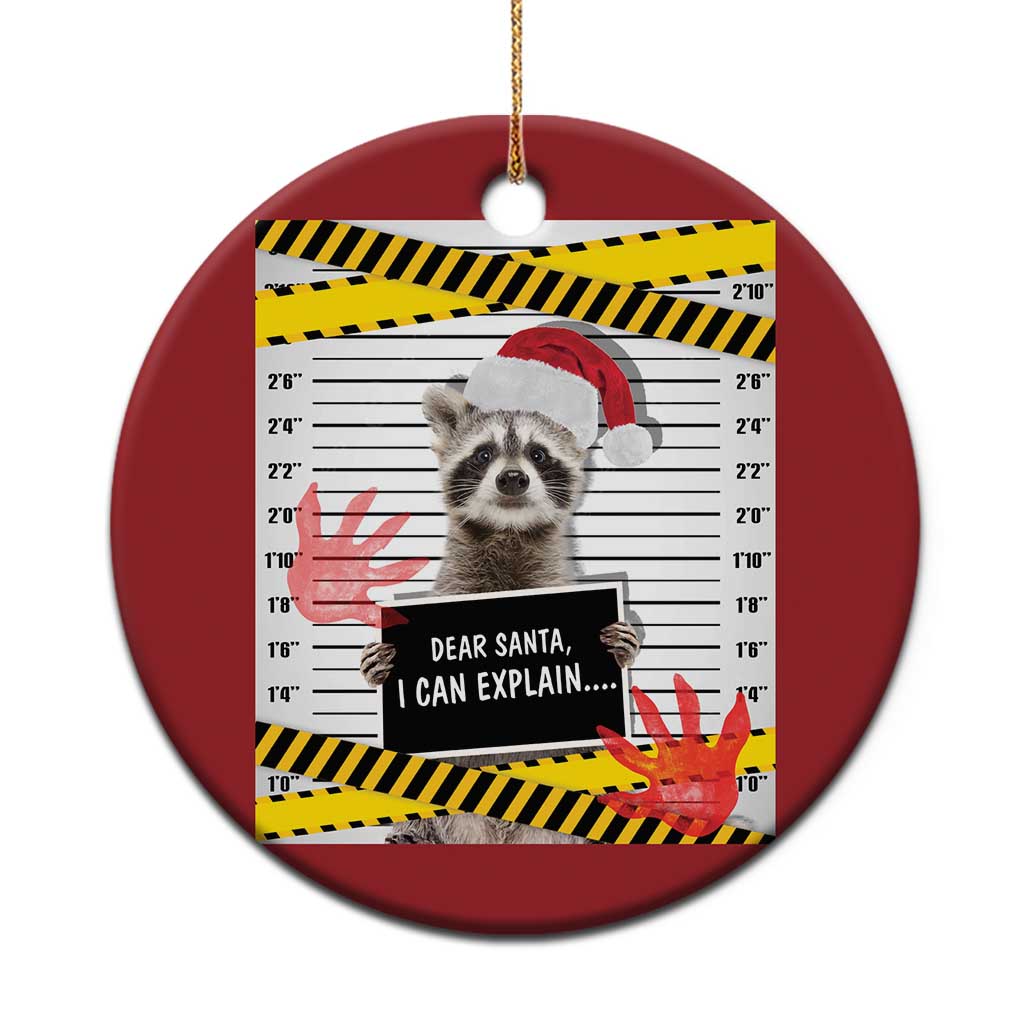Funny Xmas Raccoon Christmas Ornament Dear Santa I Can Explain TS09