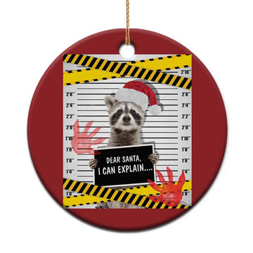 Funny Xmas Raccoon Christmas Ornament Dear Santa I Can Explain TS09
