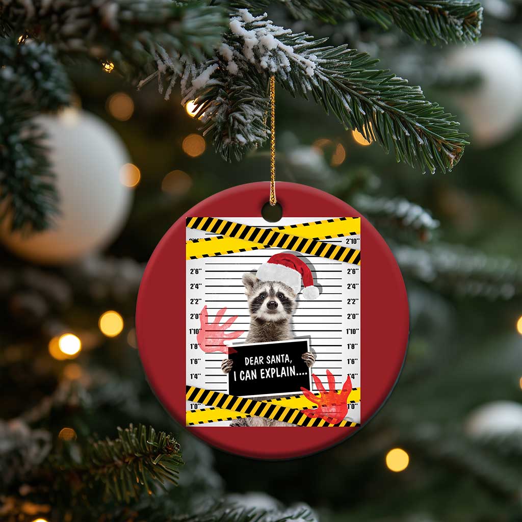 Funny Xmas Raccoon Christmas Ornament Dear Santa I Can Explain TS09