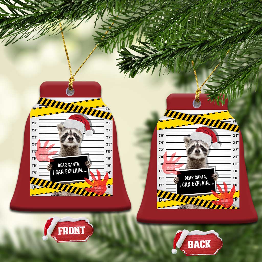 Funny Xmas Raccoon Christmas Ornament Dear Santa I Can Explain TS09