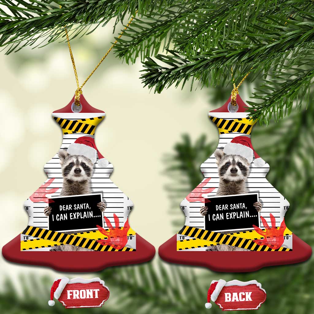 Funny Xmas Raccoon Christmas Ornament Dear Santa I Can Explain TS09