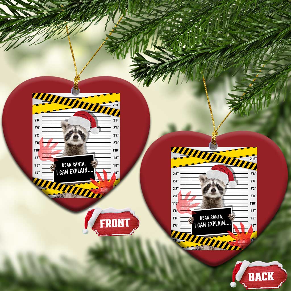 Funny Xmas Raccoon Christmas Ornament Dear Santa I Can Explain TS09