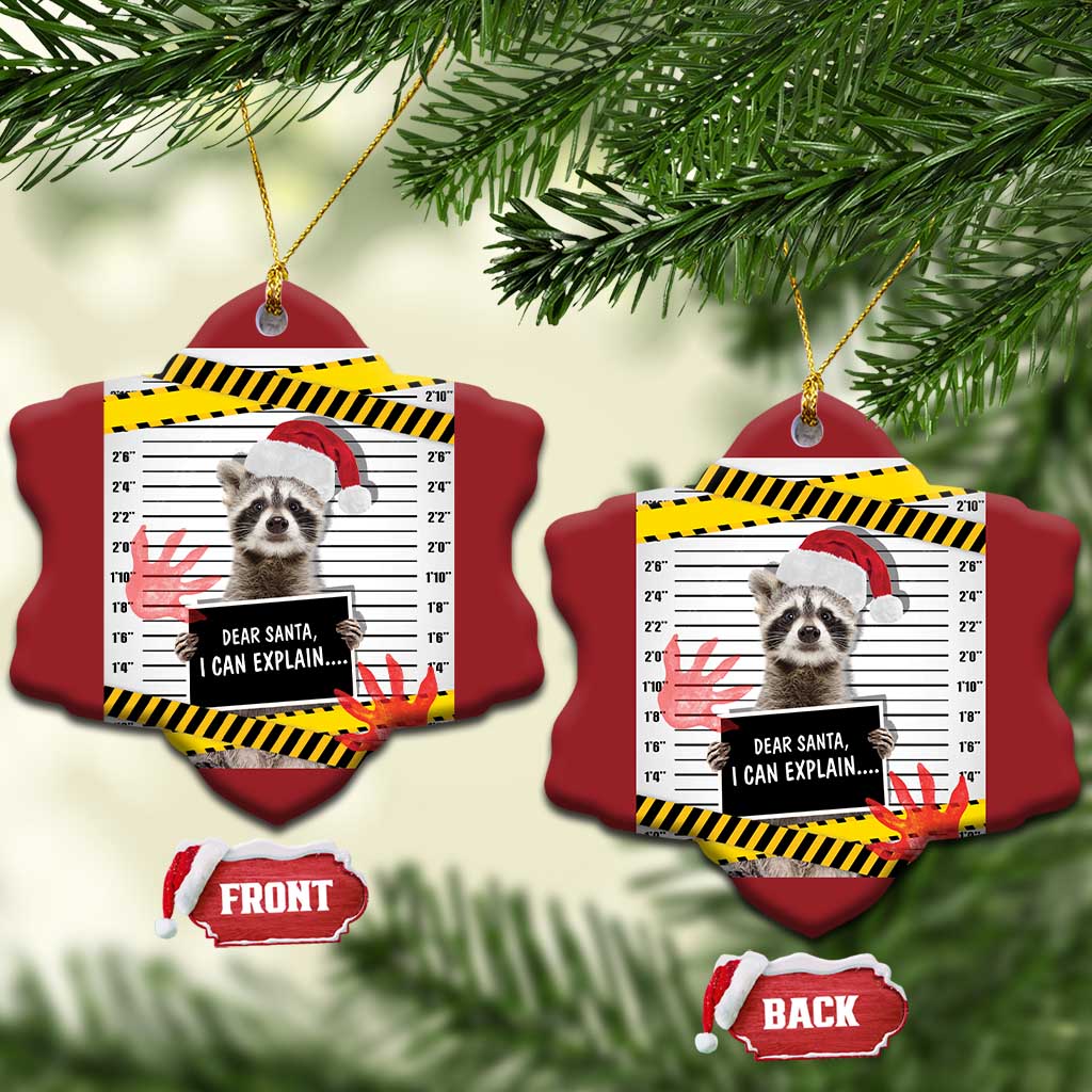 Funny Xmas Raccoon Christmas Ornament Dear Santa I Can Explain TS09