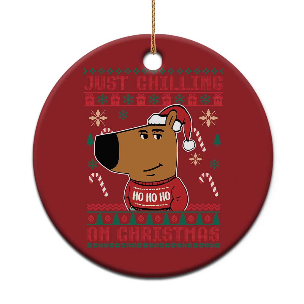 Funny Just Chilling On Christmas Meme Chillin Guy Christmas Ornament TS09
