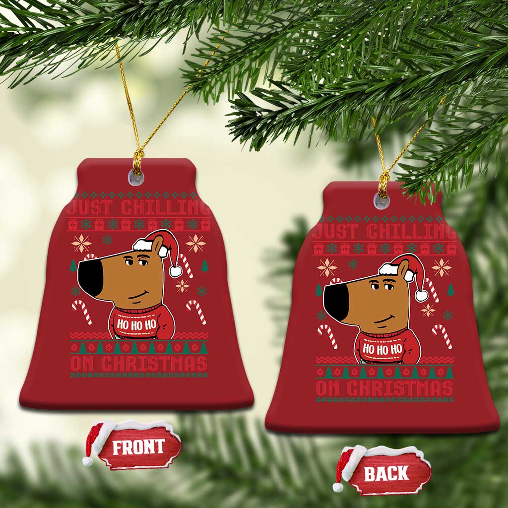 Funny Just Chilling On Christmas Meme Chillin Guy Christmas Ornament TS09