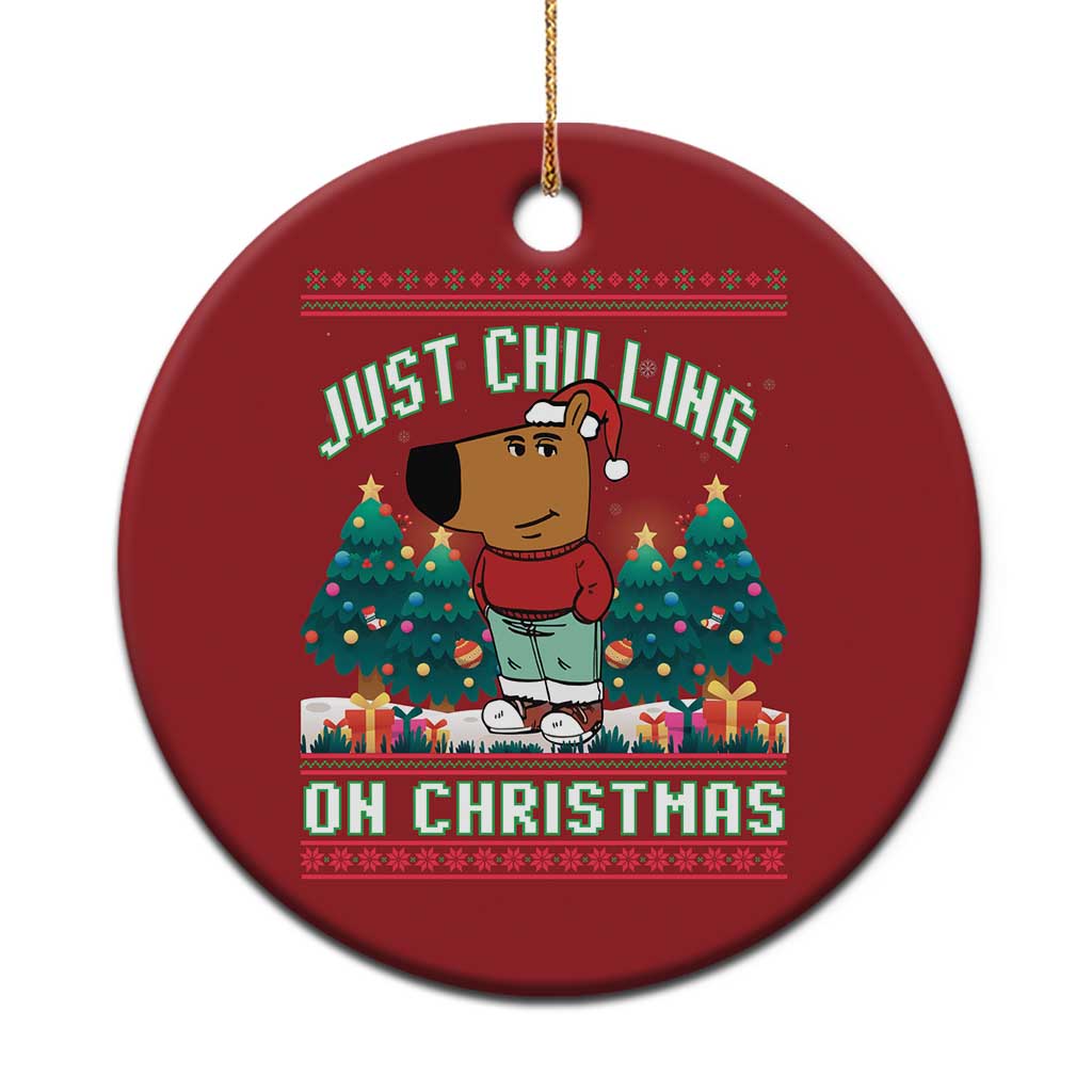 Funny Chillin Guy Just Chilling On Christmas Viral Meme Christmas Ornament TS09