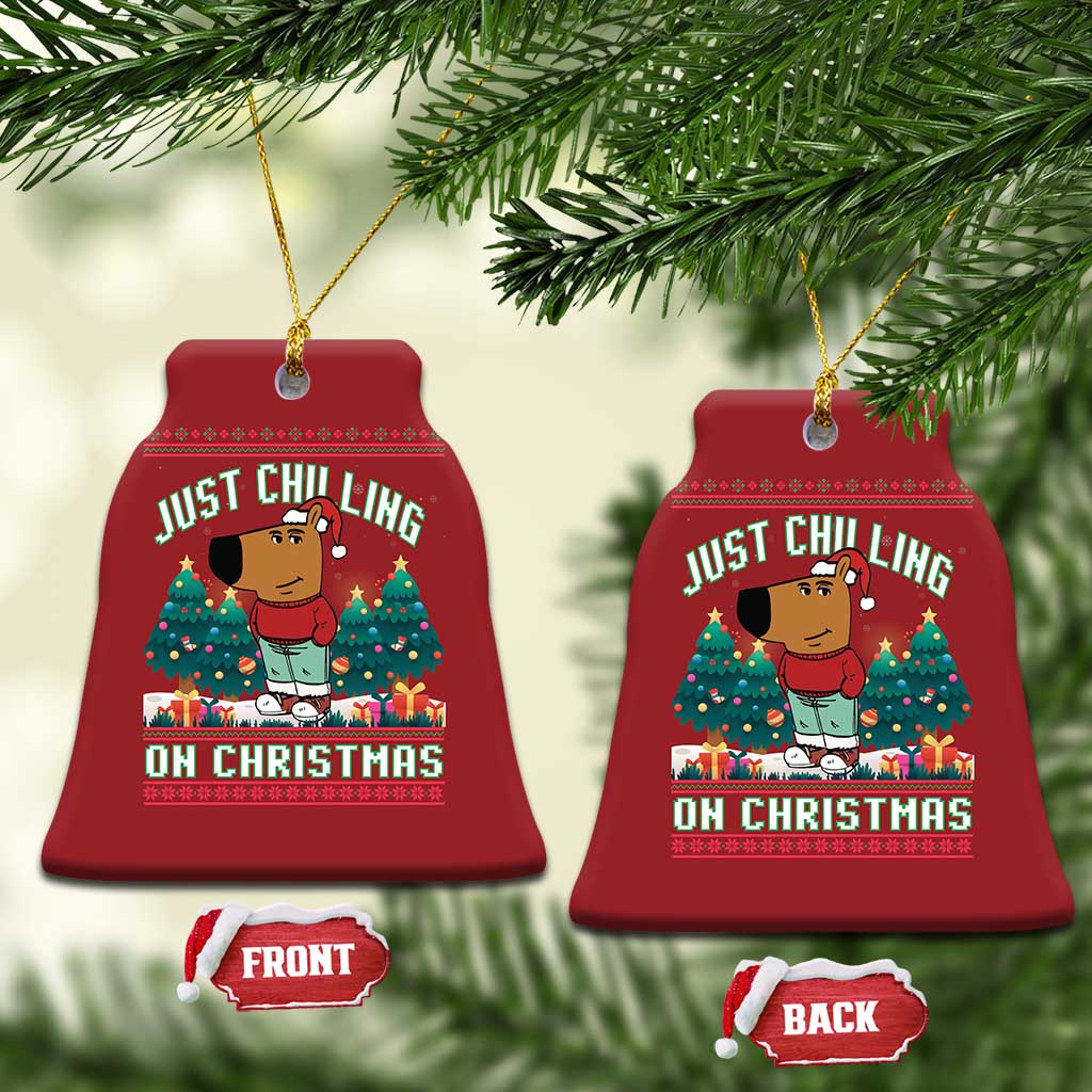 Funny Chillin Guy Just Chilling On Christmas Viral Meme Christmas Ornament TS09