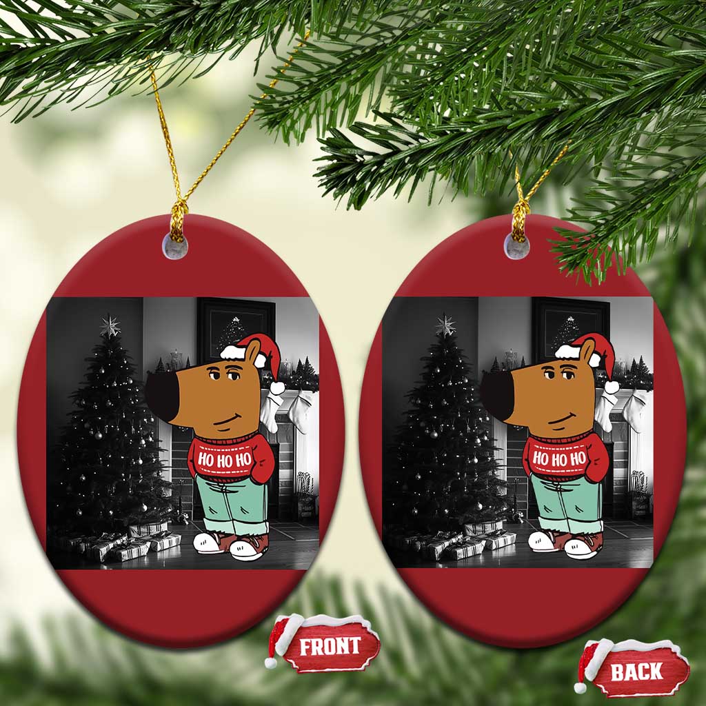 Funny Xmas Meme Chilling Guy Santa Christmas Ornament TS09