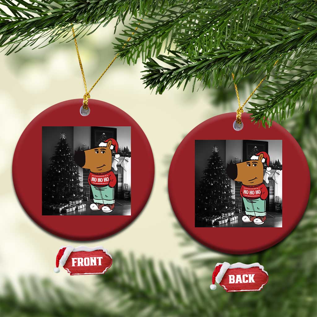 Funny Xmas Meme Chilling Guy Santa Christmas Ornament TS09