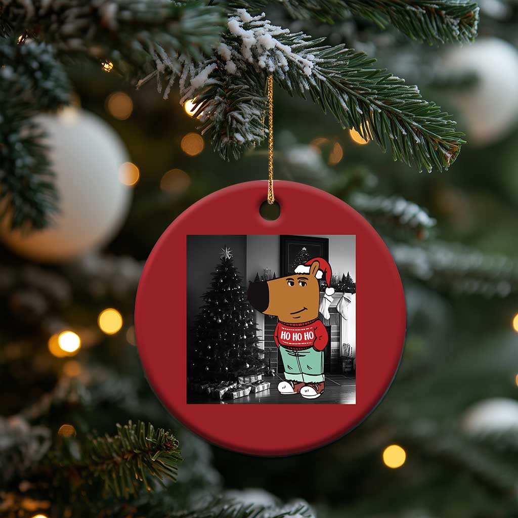 Funny Xmas Meme Chilling Guy Santa Christmas Ornament TS09