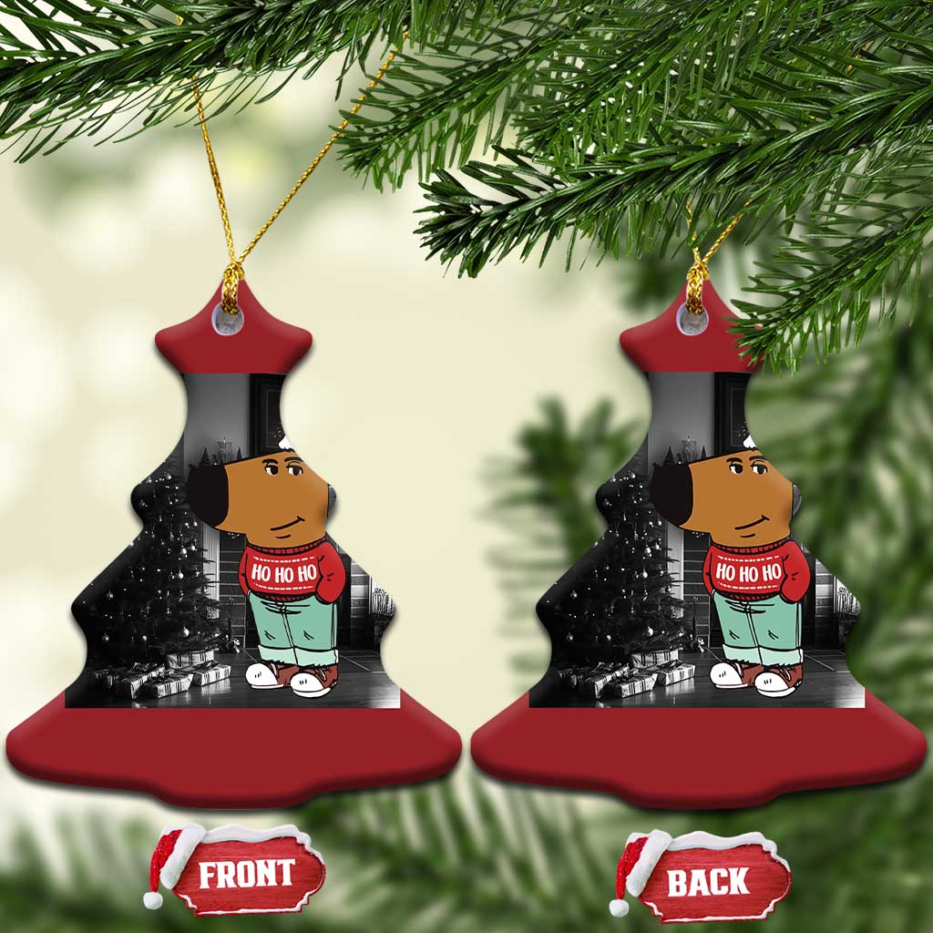 Funny Xmas Meme Chilling Guy Santa Christmas Ornament TS09
