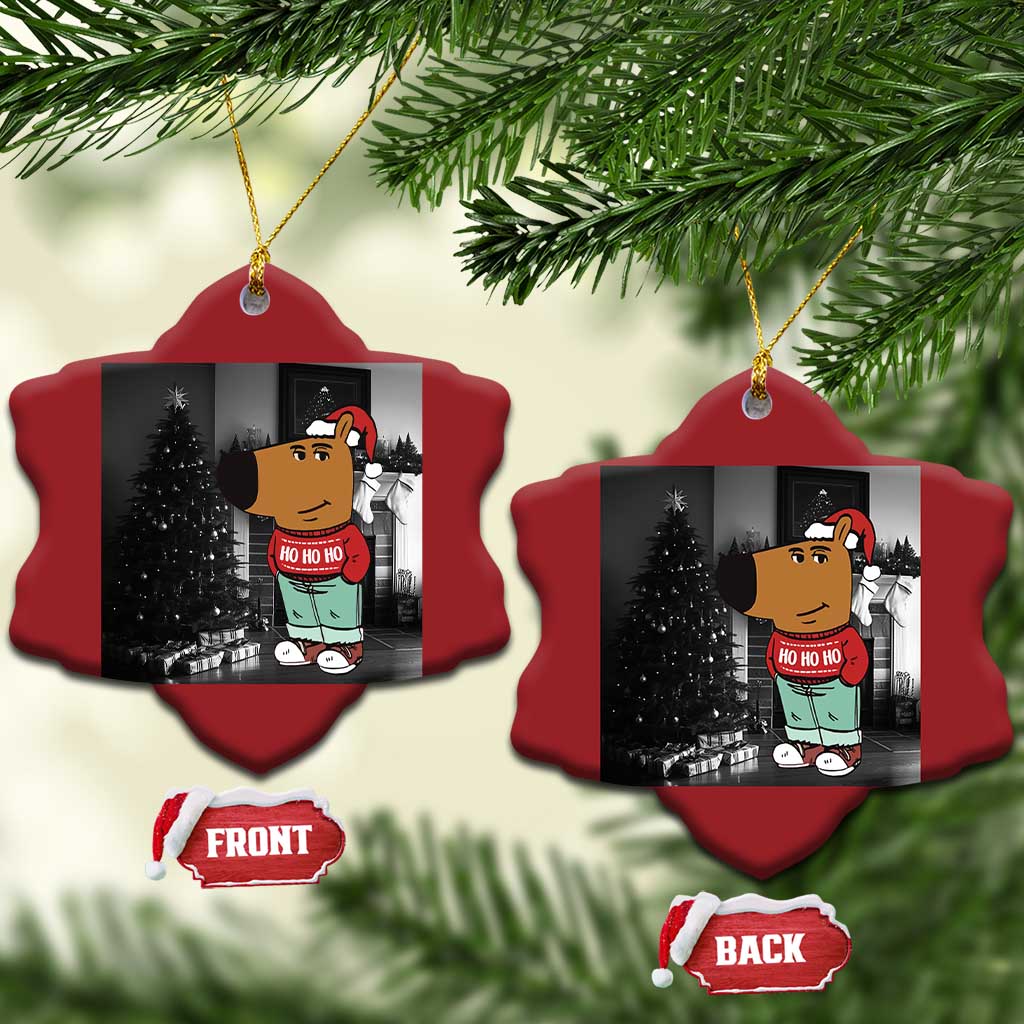 Funny Xmas Meme Chilling Guy Santa Christmas Ornament TS09