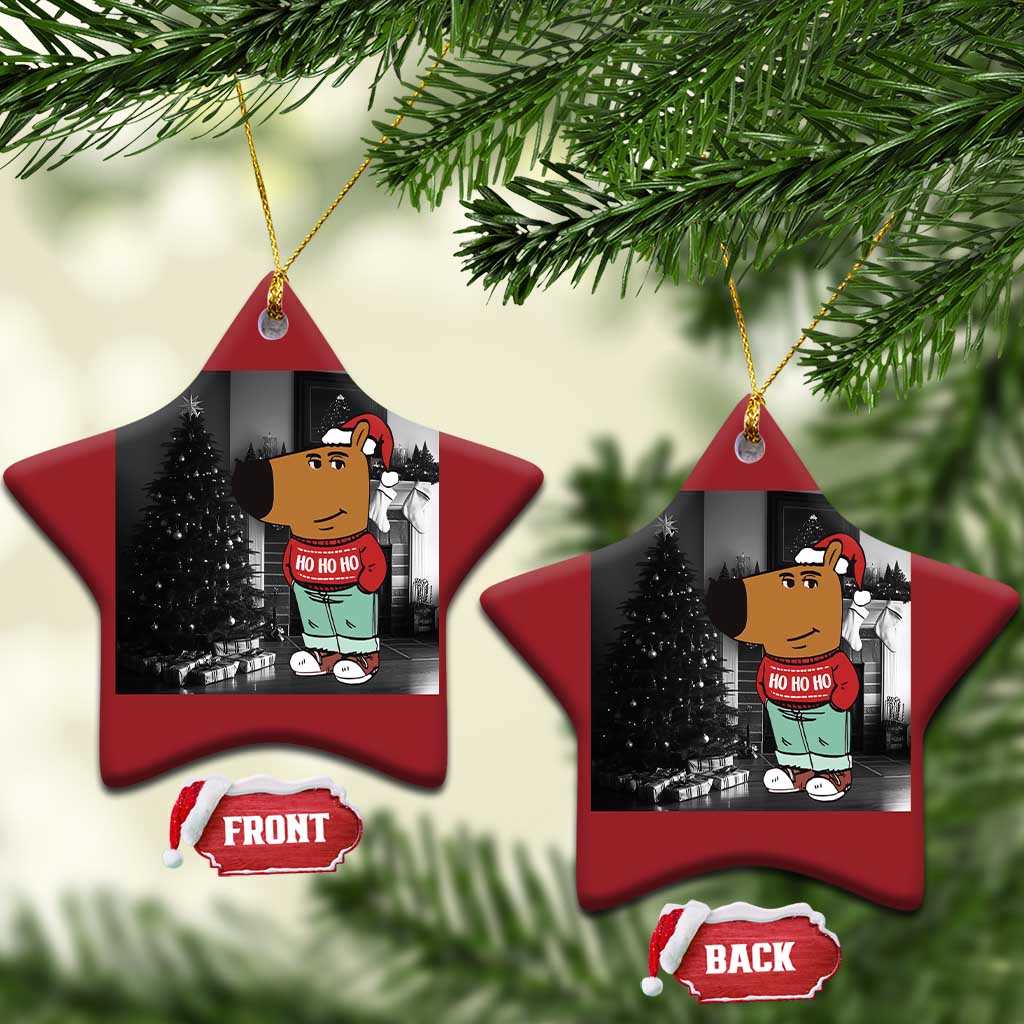 Funny Xmas Meme Chilling Guy Santa Christmas Ornament TS09