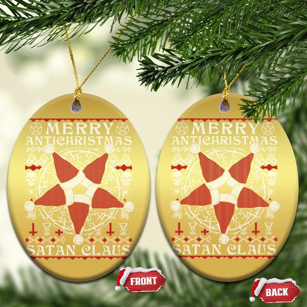 Anti Xmas Christmas Ornament Merry Antichristmas Noel Hat Pentagram TS09