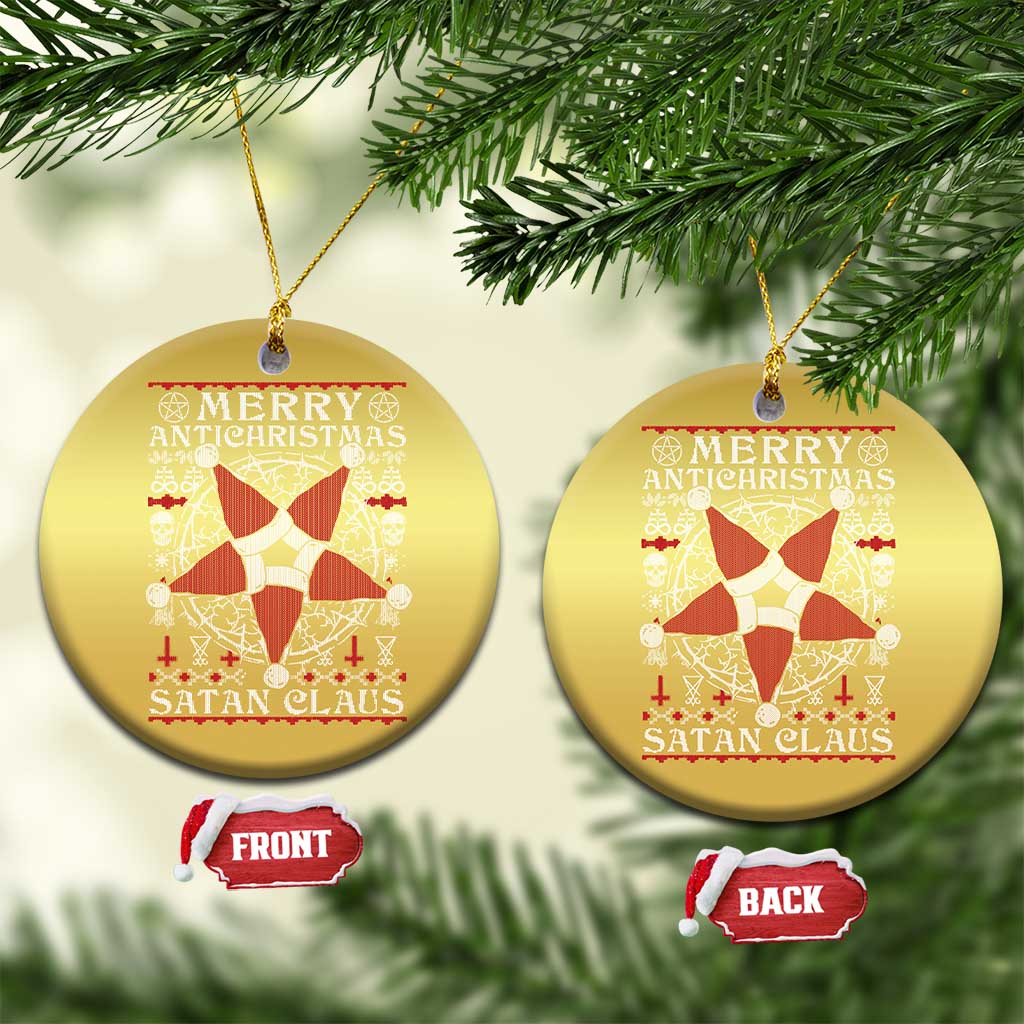 Anti Xmas Christmas Ornament Merry Antichristmas Noel Hat Pentagram TS09