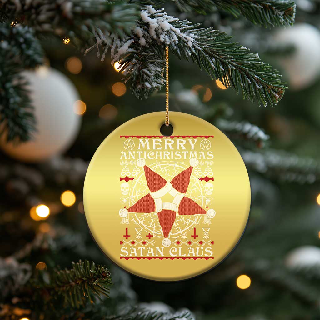 Anti Xmas Christmas Ornament Merry Antichristmas Noel Hat Pentagram TS09