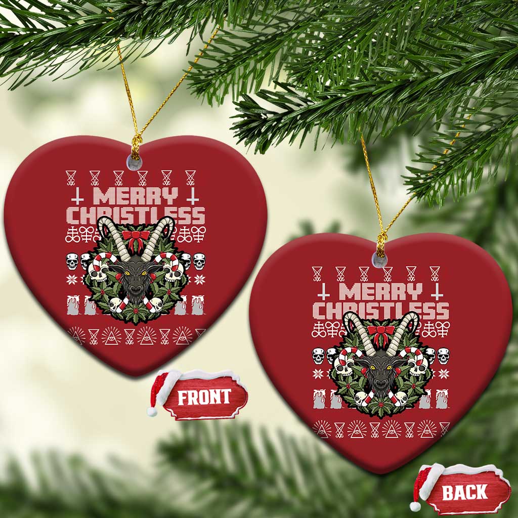 Anti Xmas Christmas Ornament Merry Christless Satan Baphomet Wreath TS09