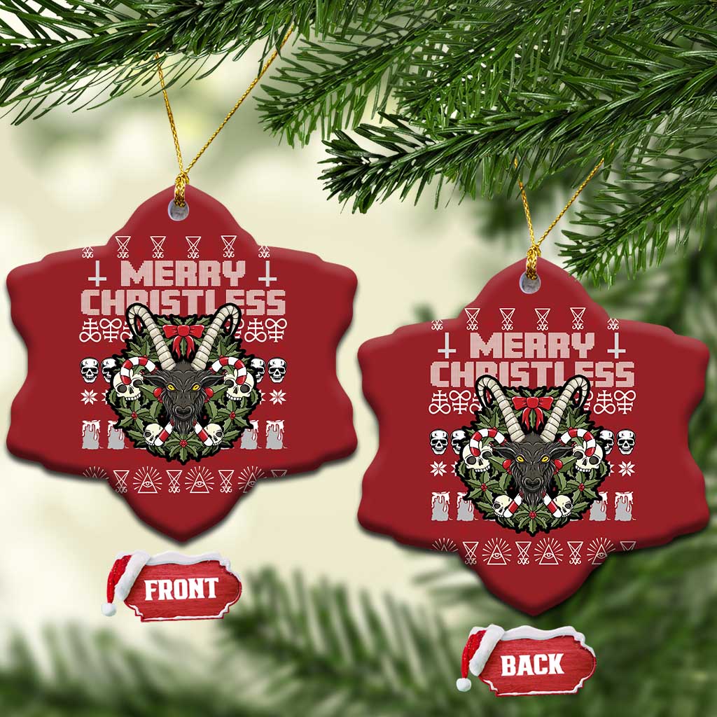 Anti Xmas Christmas Ornament Merry Christless Satan Baphomet Wreath TS09