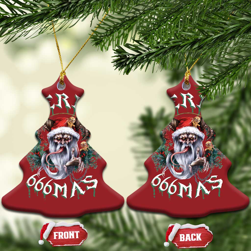 Anti Xmas Christmas Ornament Merry 666Mas Satan Creepy Christmas TS09