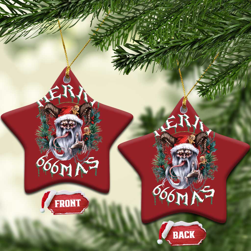 Anti Xmas Christmas Ornament Merry 666Mas Satan Creepy Christmas TS09