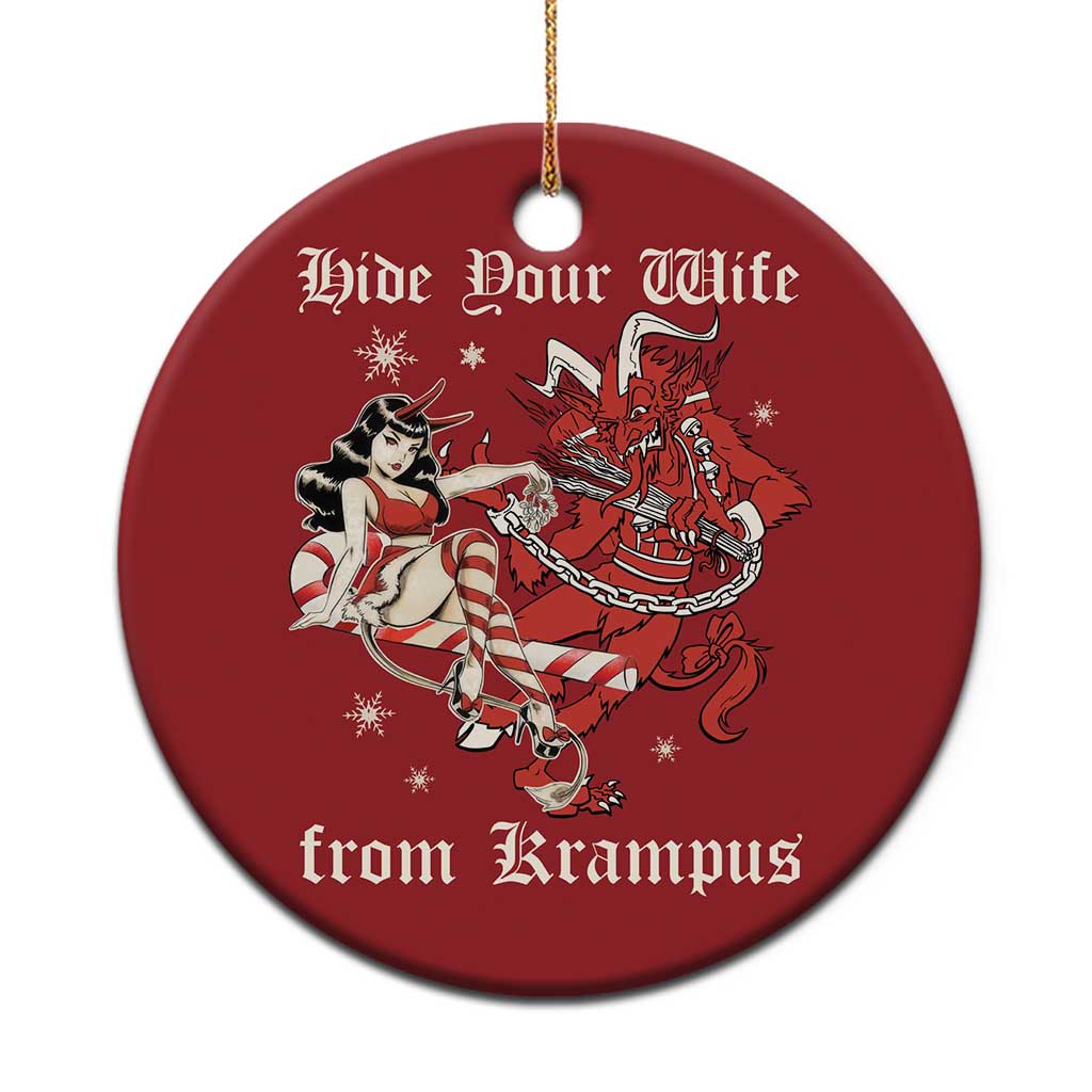 Funny Xmas Christmas Ornament Hide Your Wife From Krampus TS09