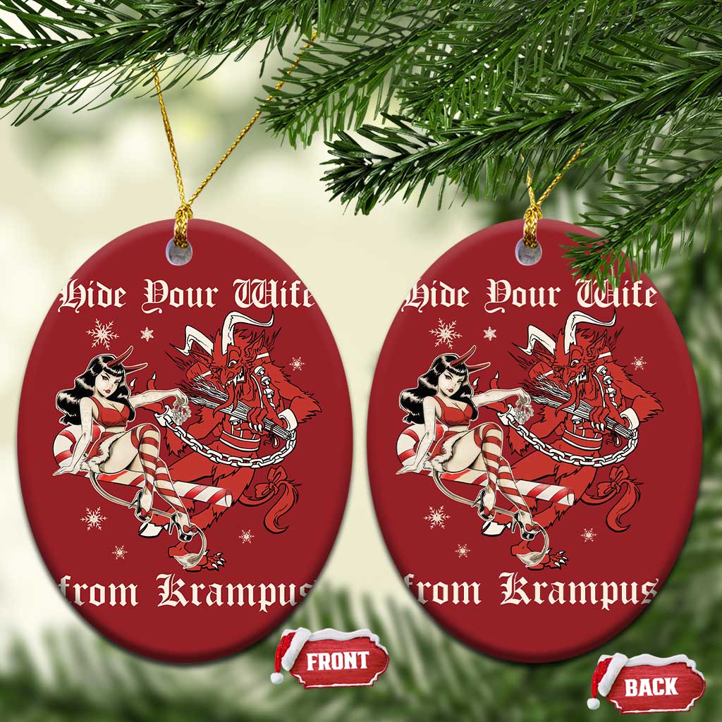 Funny Xmas Christmas Ornament Hide Your Wife From Krampus TS09