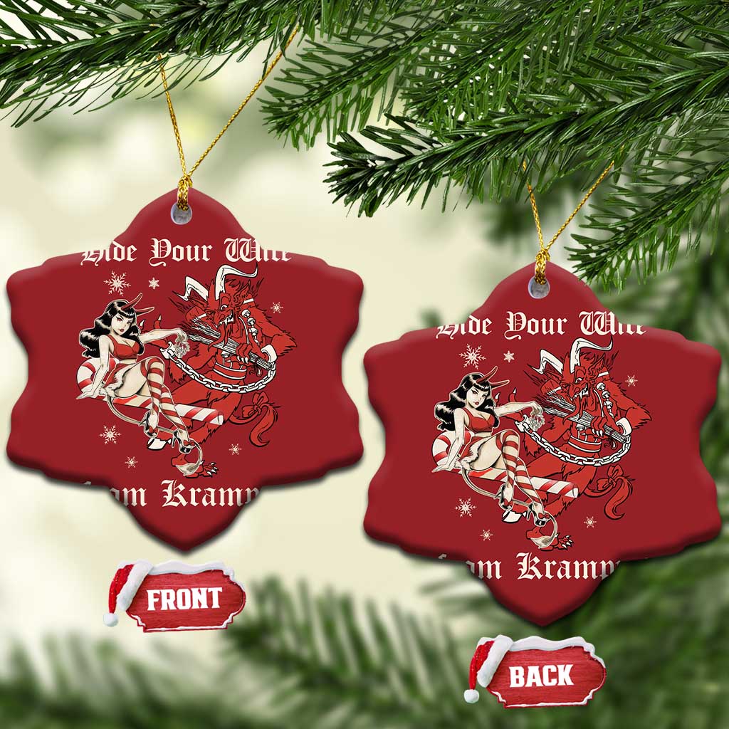 Funny Xmas Christmas Ornament Hide Your Wife From Krampus TS09