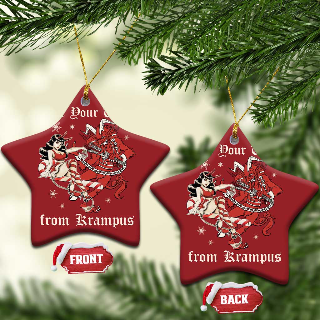 Funny Xmas Christmas Ornament Hide Your Wife From Krampus TS09