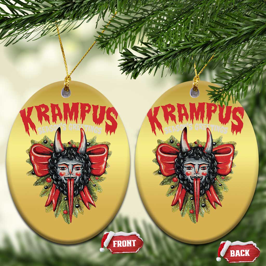 Xmas Krampus Christmas Ornament Season Greeting Coquette Bow Krampus TS09