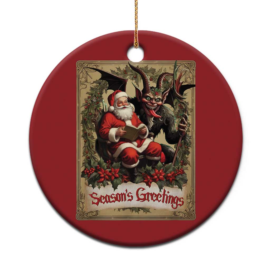 Xmas Krampus Christmas Ornament Season Greeting Vintage Tarot Card TS09