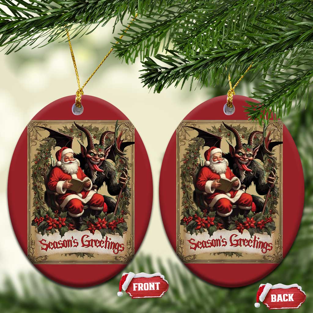 Xmas Krampus Christmas Ornament Season Greeting Vintage Tarot Card TS09