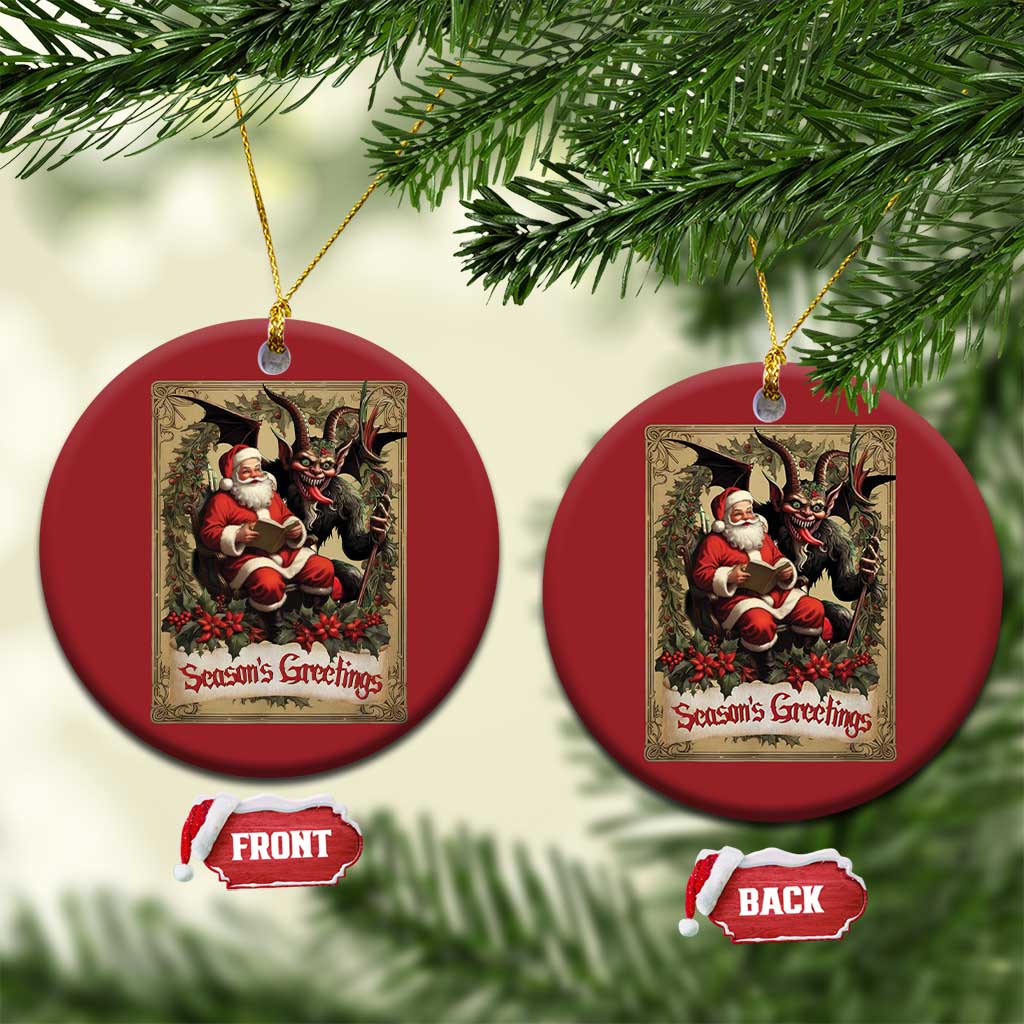 Xmas Krampus Christmas Ornament Season Greeting Vintage Tarot Card TS09
