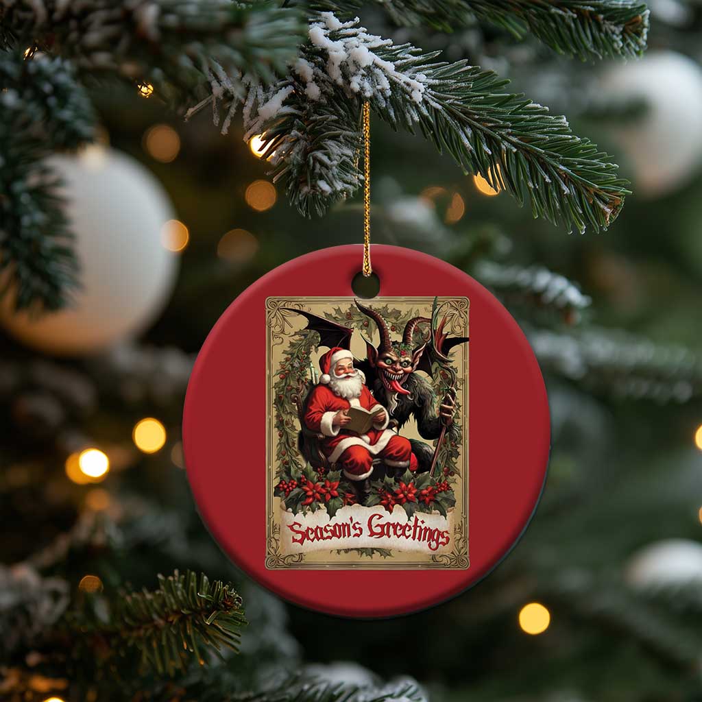Xmas Krampus Christmas Ornament Season Greeting Vintage Tarot Card TS09