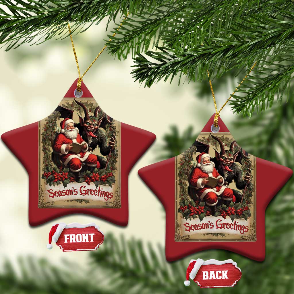 Xmas Krampus Christmas Ornament Season Greeting Vintage Tarot Card TS09