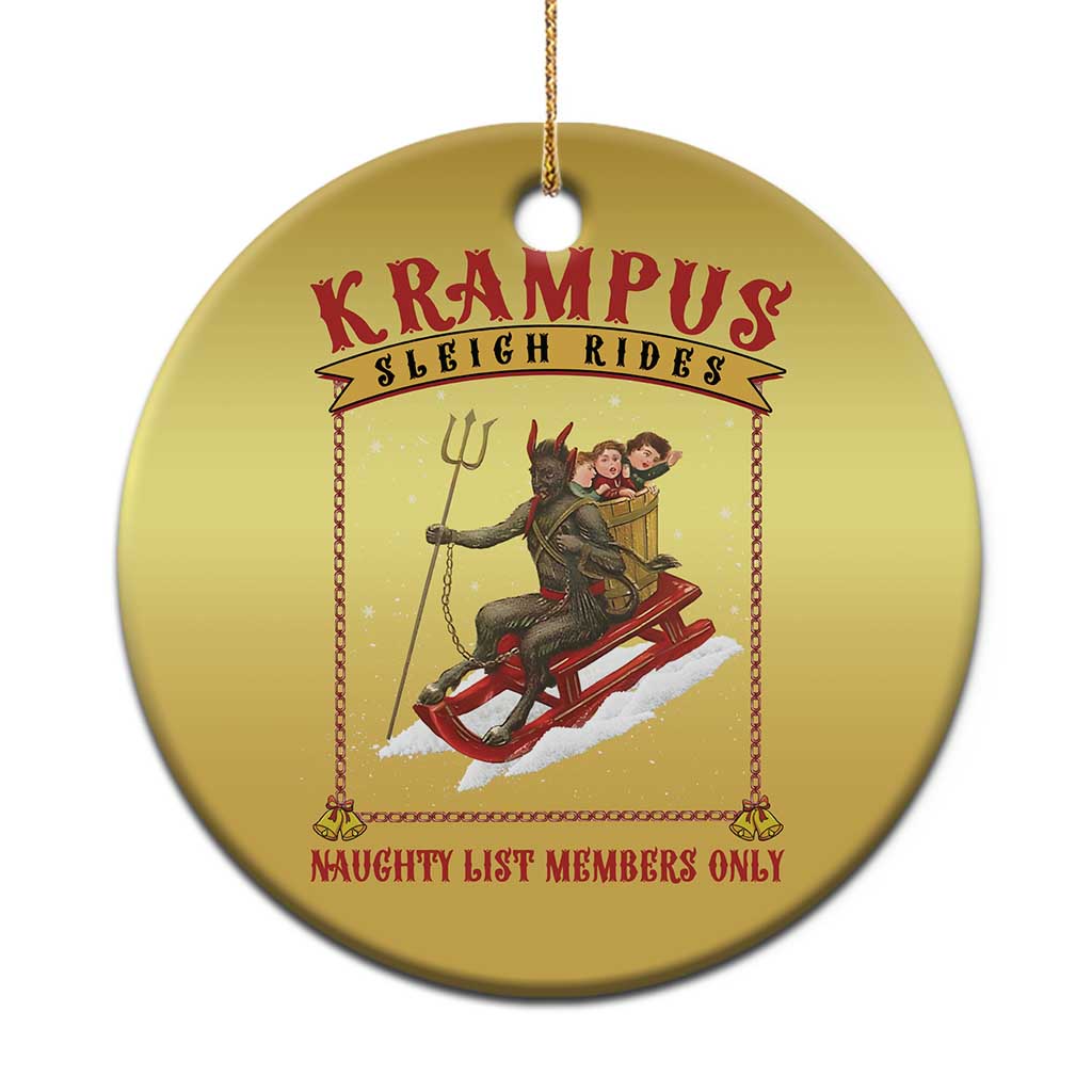 Funny Krampus Sleigh Rides Christmas Ornament Naughty List Members Only TS09