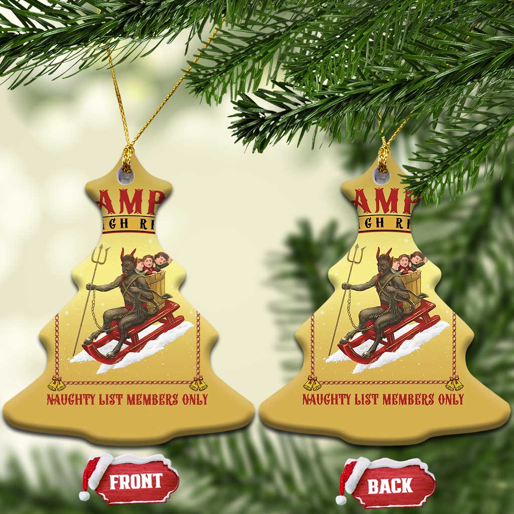 Funny Krampus Sleigh Rides Christmas Ornament Naughty List Members Only TS09