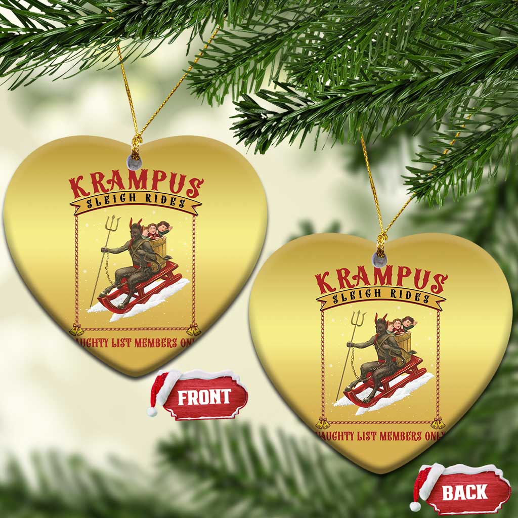 Funny Krampus Sleigh Rides Christmas Ornament Naughty List Members Only TS09