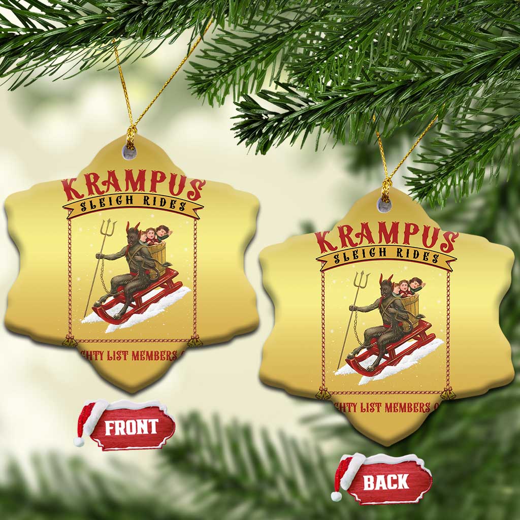 Funny Krampus Sleigh Rides Christmas Ornament Naughty List Members Only TS09