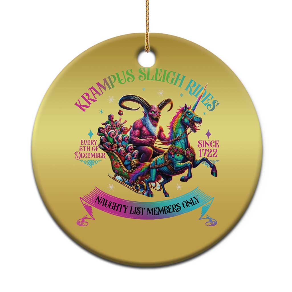 Funny Krampus Sleigh Rides Christmas Ornament Naughty List Members Only Since 1722 TS09