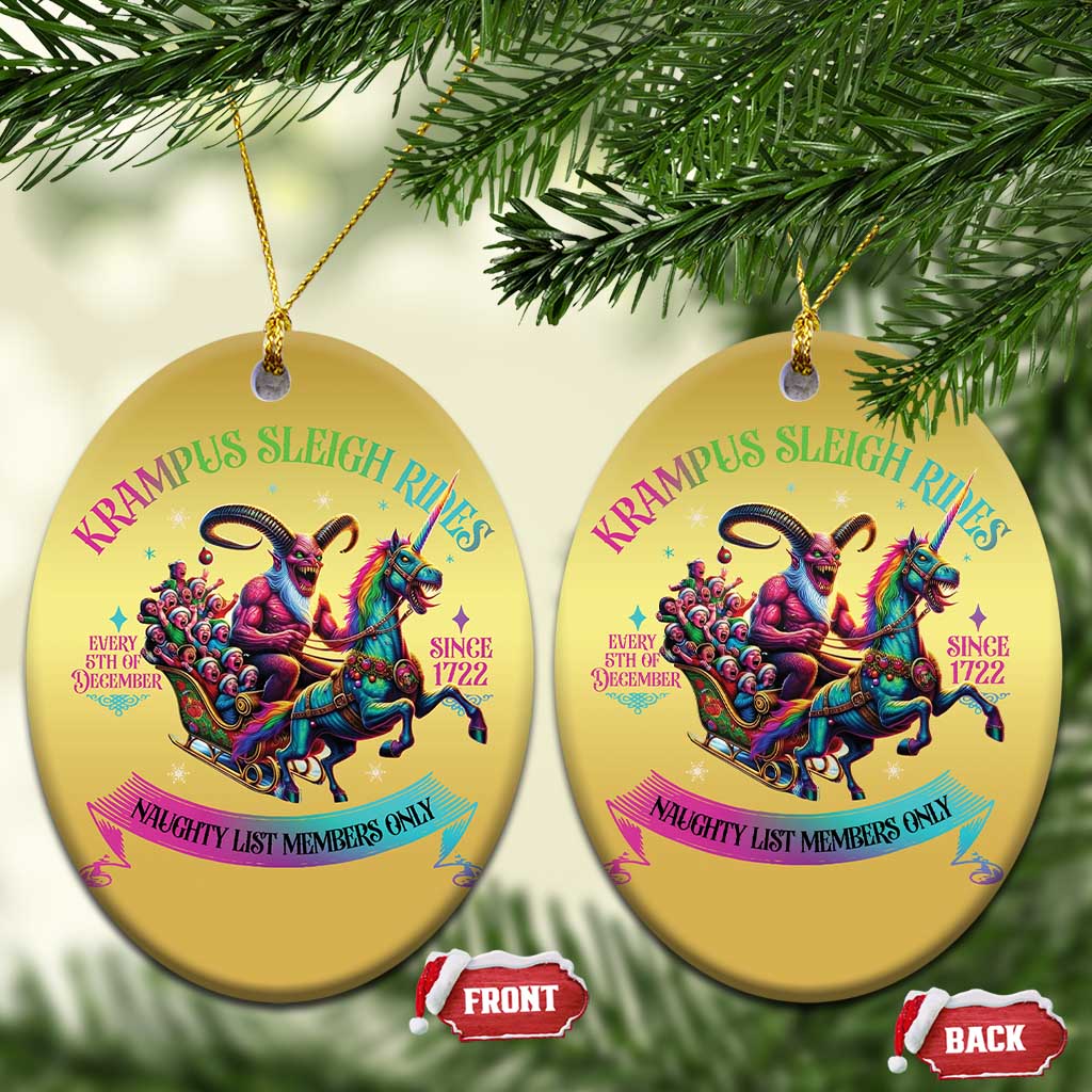 Funny Krampus Sleigh Rides Christmas Ornament Naughty List Members Only Since 1722 TS09