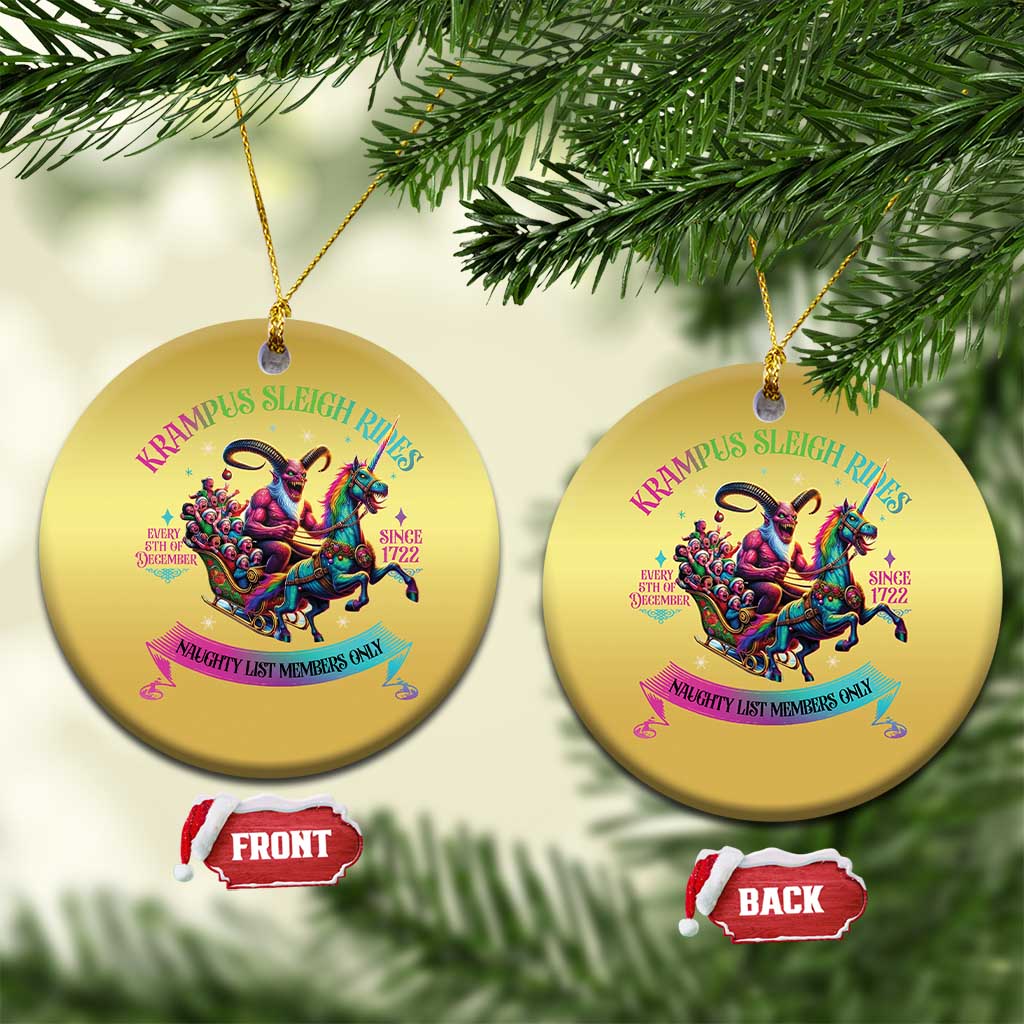 Funny Krampus Sleigh Rides Christmas Ornament Naughty List Members Only Since 1722 TS09